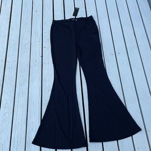 Nasty Gal black flare high waist pants ribbed